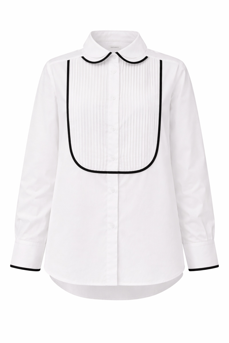 Сорочка біла з подвійним коміром